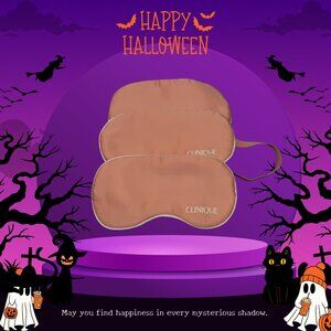 3 x Clinique Plush Pink Stain White Trim Eye Mask Sleep Eyemask Silky